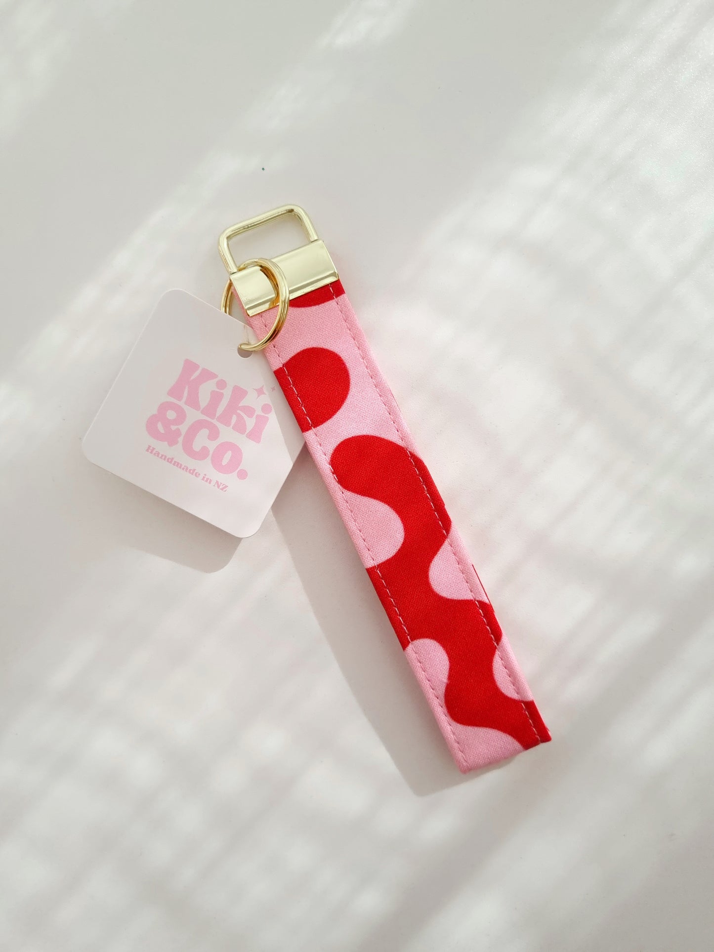 Keychain - Red and Pink Swirls
