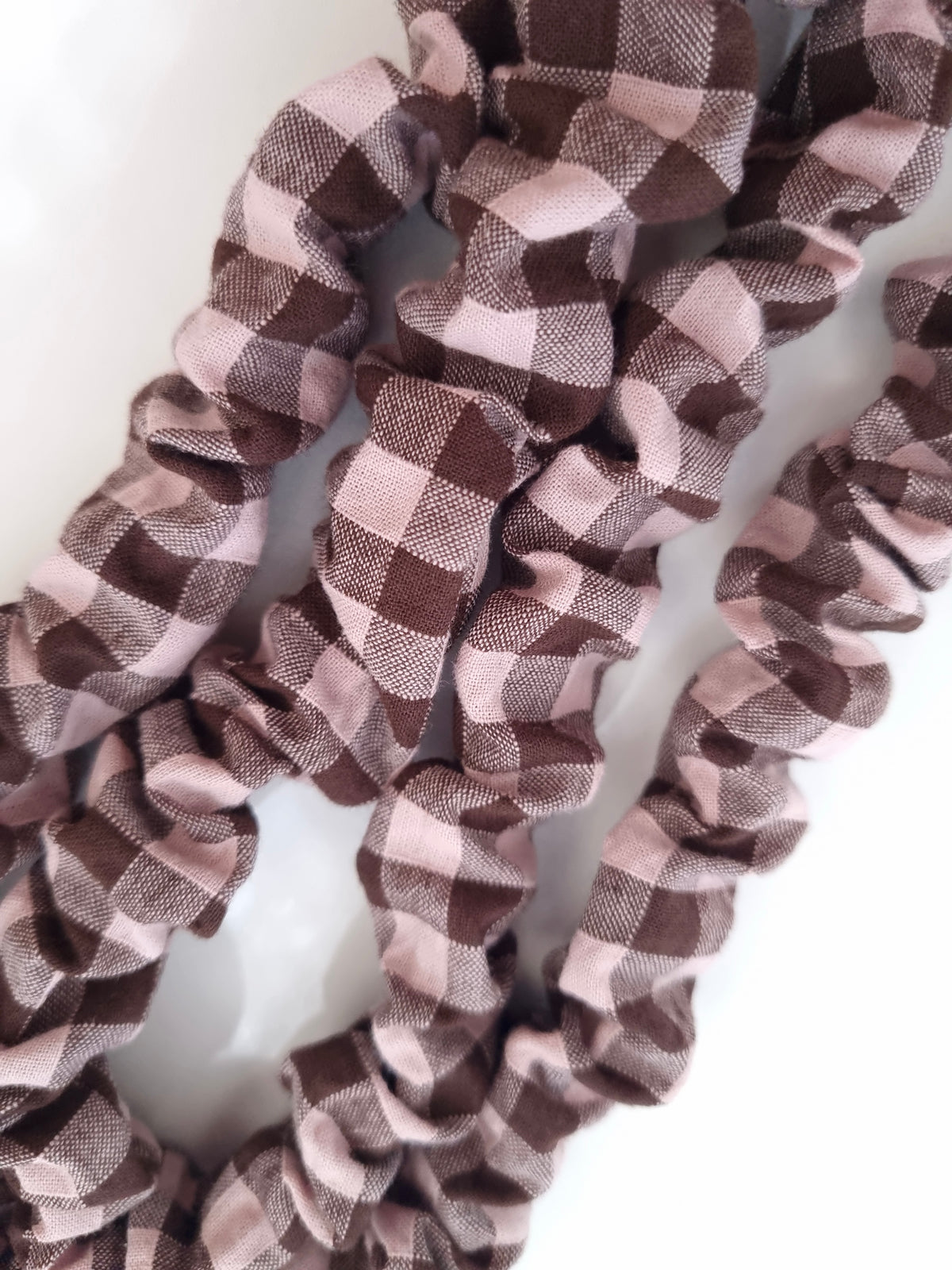 Scrunchie Lanyard - Brown Gingham