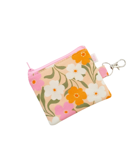 Keyring Zipper Pouch - Beachy Floral