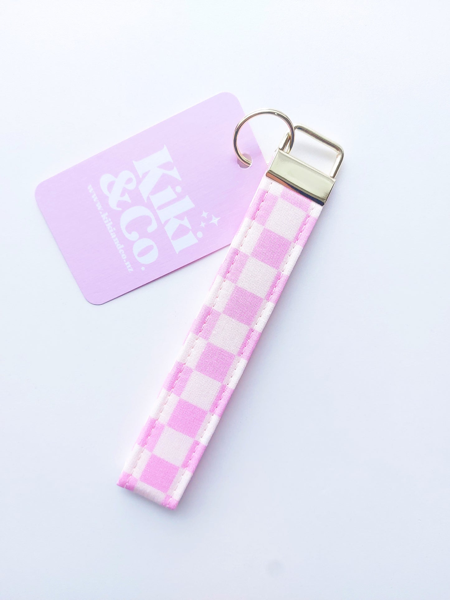 Keychain - Lilac Checkerboard