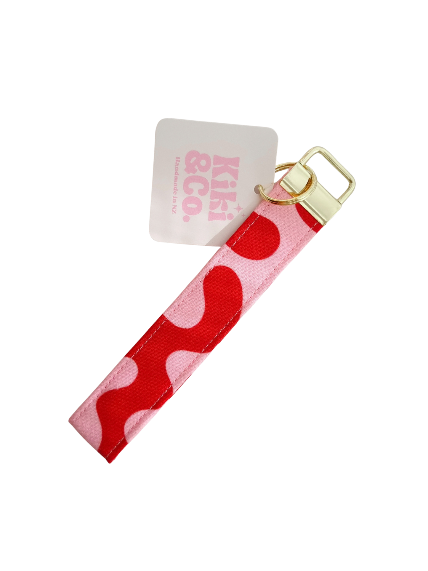 Keychain - Red and Pink Swirls