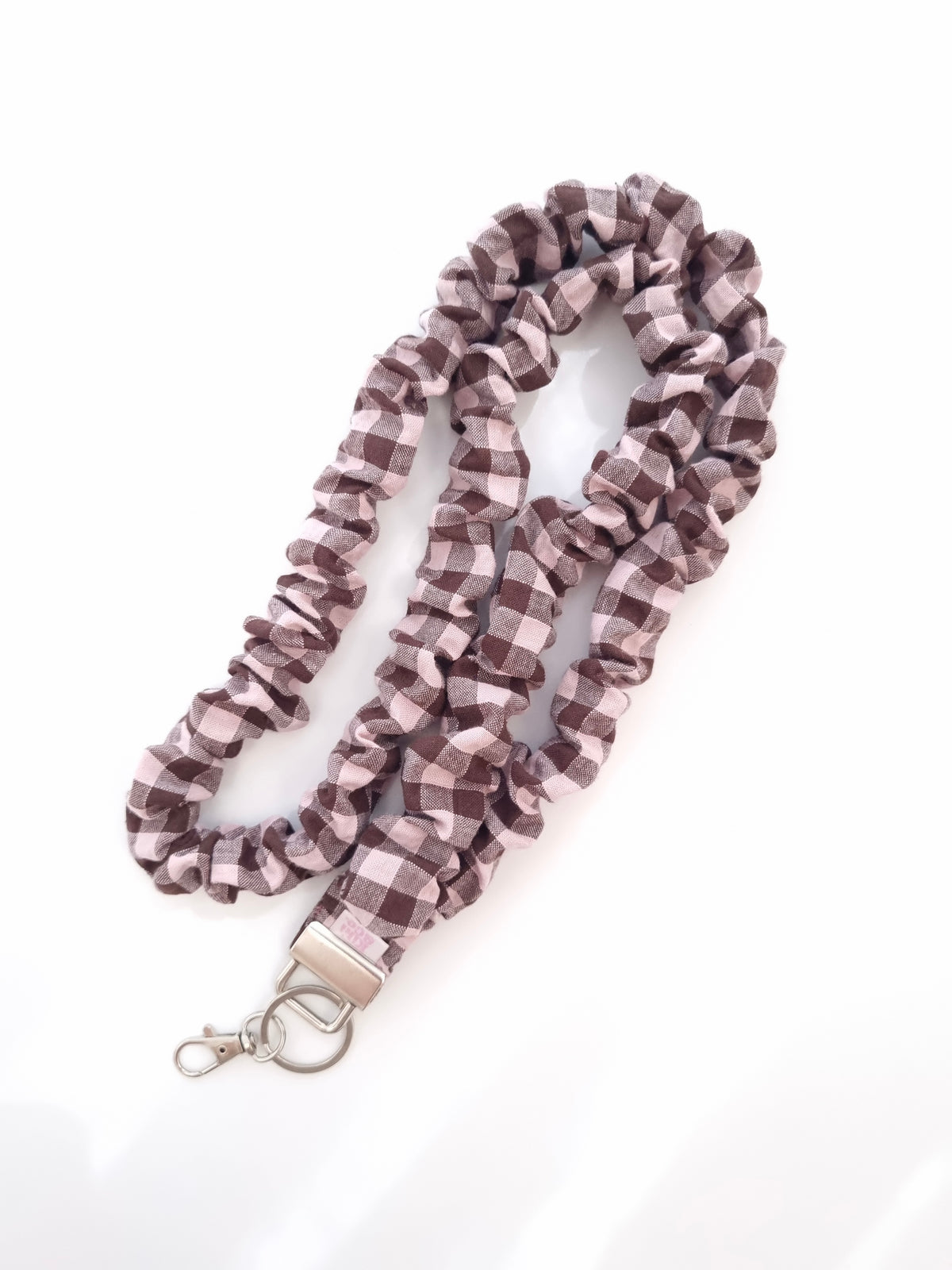 Scrunchie Lanyard - Brown Gingham