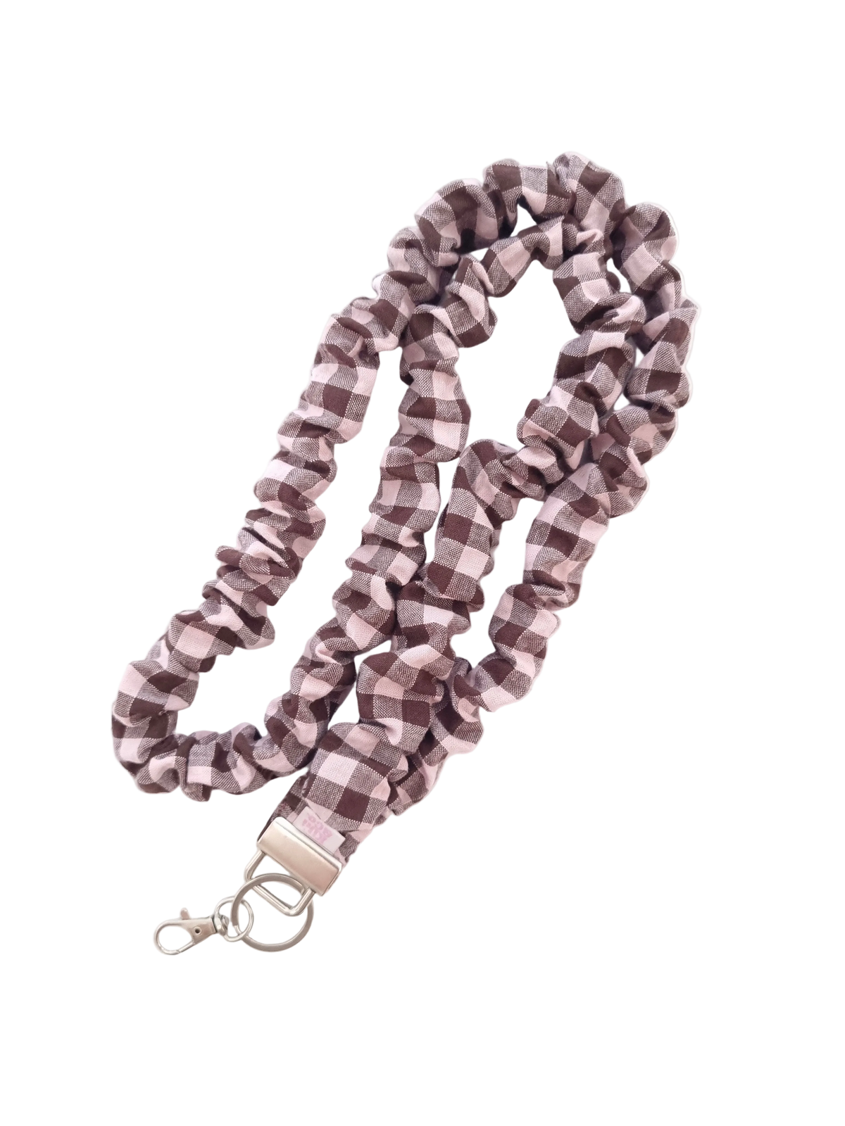 Scrunchie Lanyard - Brown Gingham