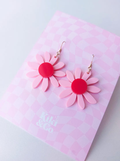 NEW Aster Earrings - Pink/Red