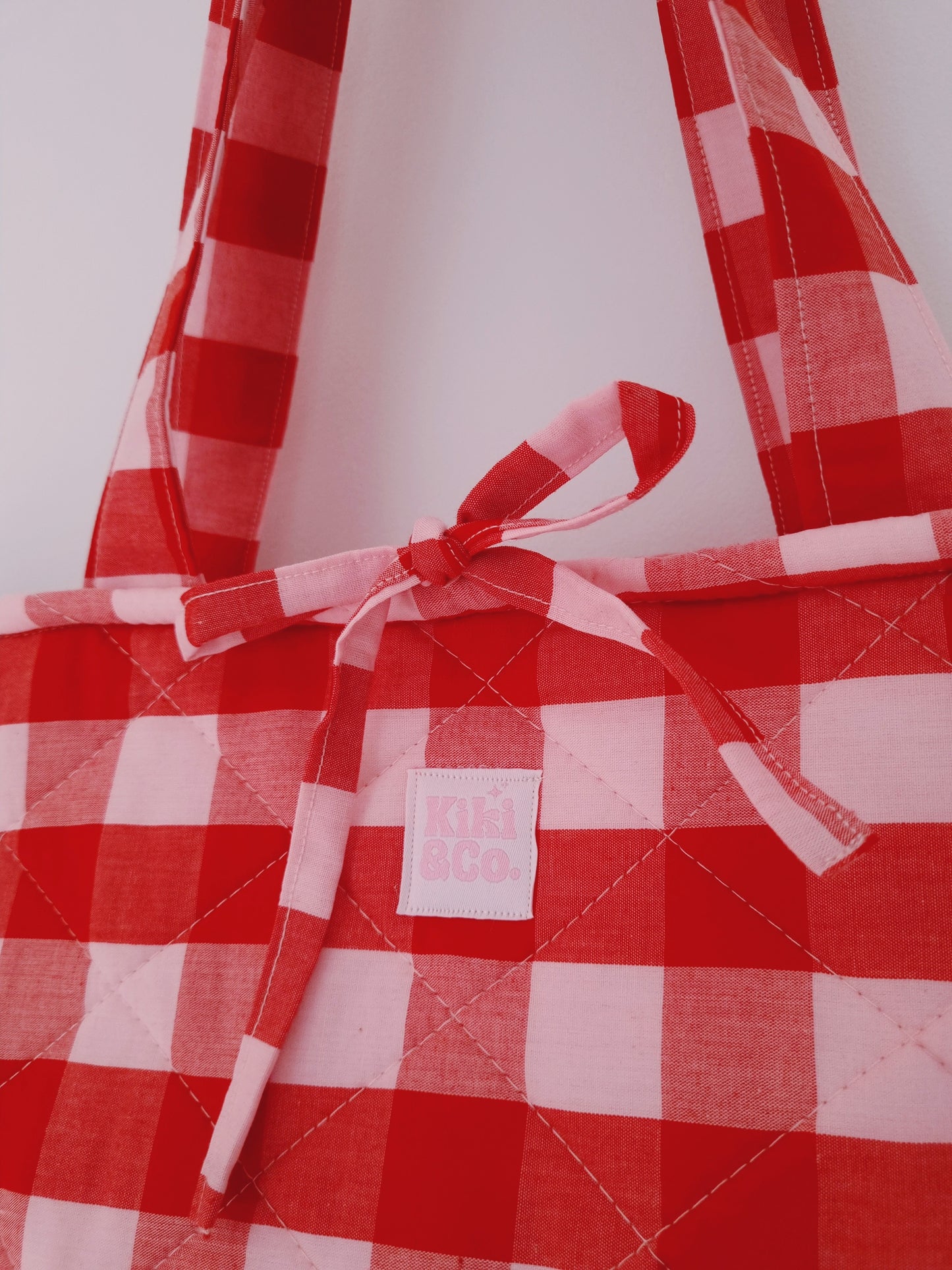 Quilted Tote - Red Gingham
