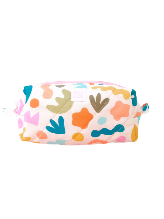 Quilted Makeup Bag- Organic Shapes