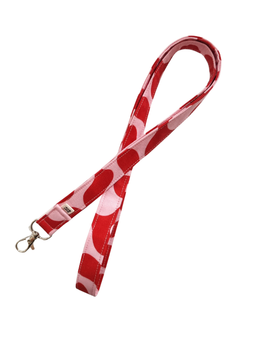 Lanyard - Red/Pink Swirls