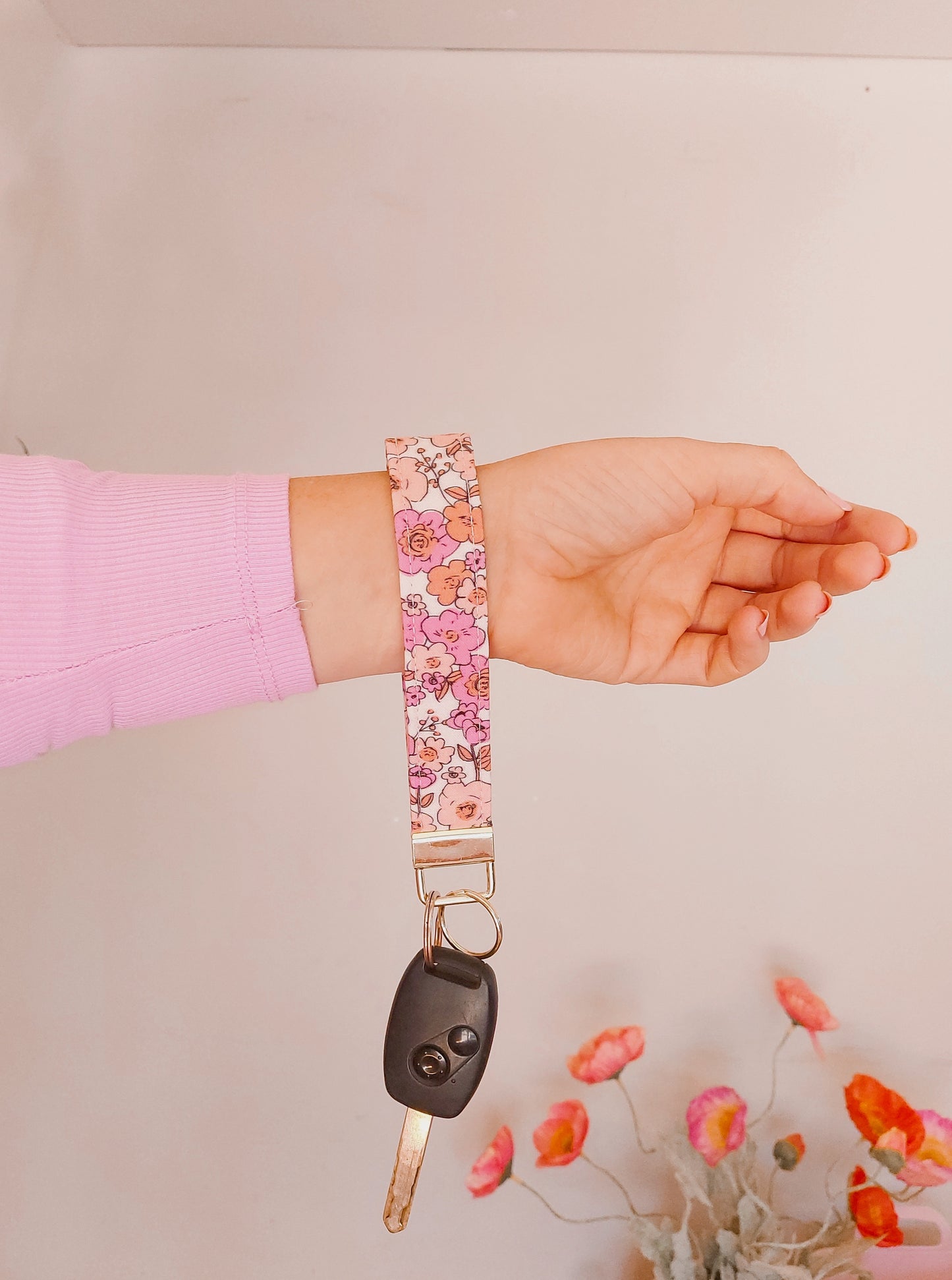 NEW Keychain - Pink Floral