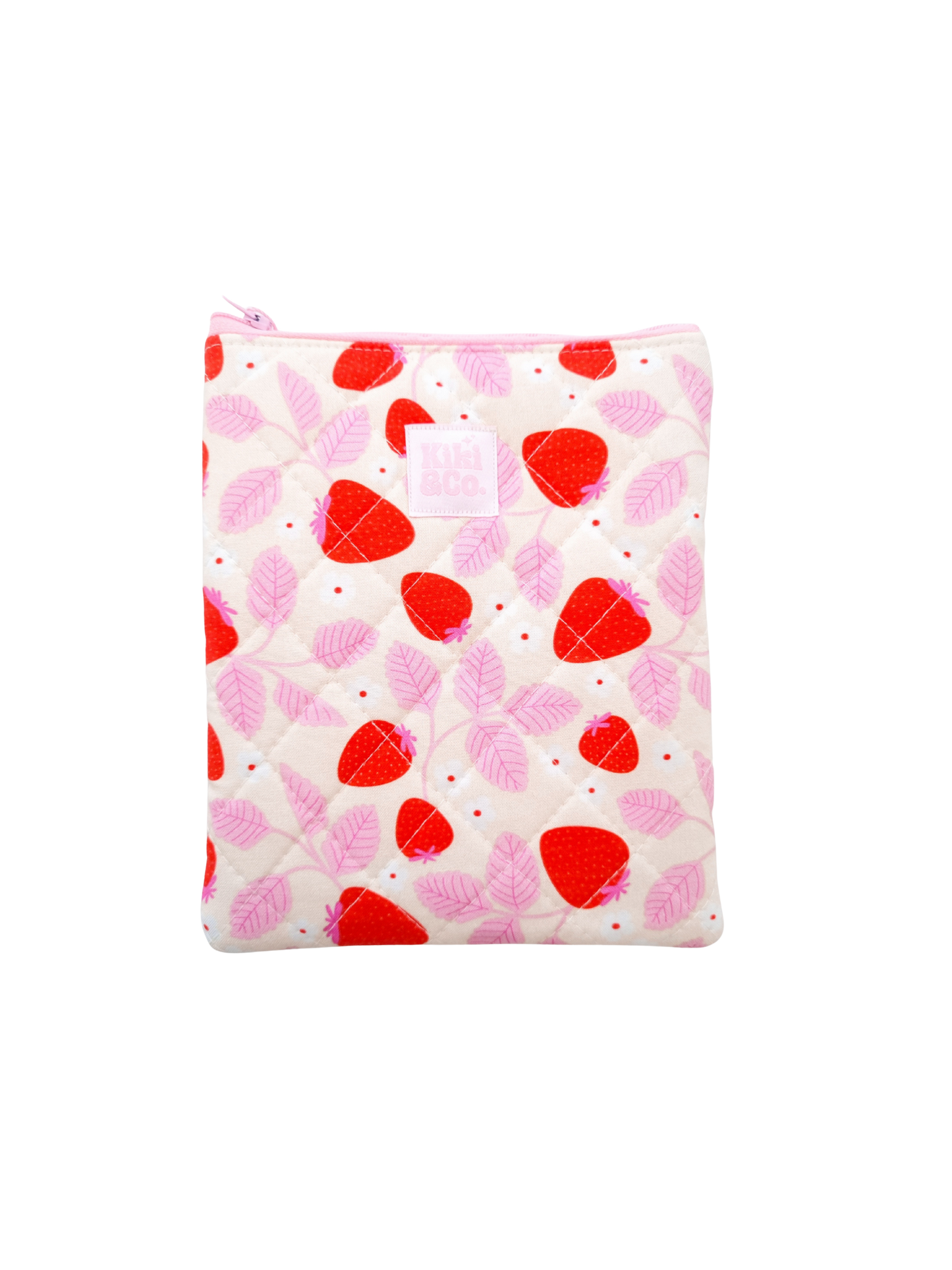 Quilted eReader Sleeve - Strawberries