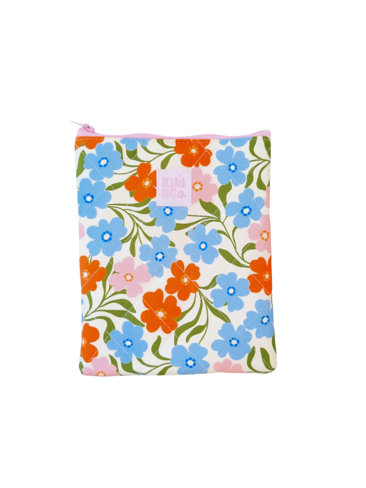 Quilted eReader Sleeve - Coastal Floral