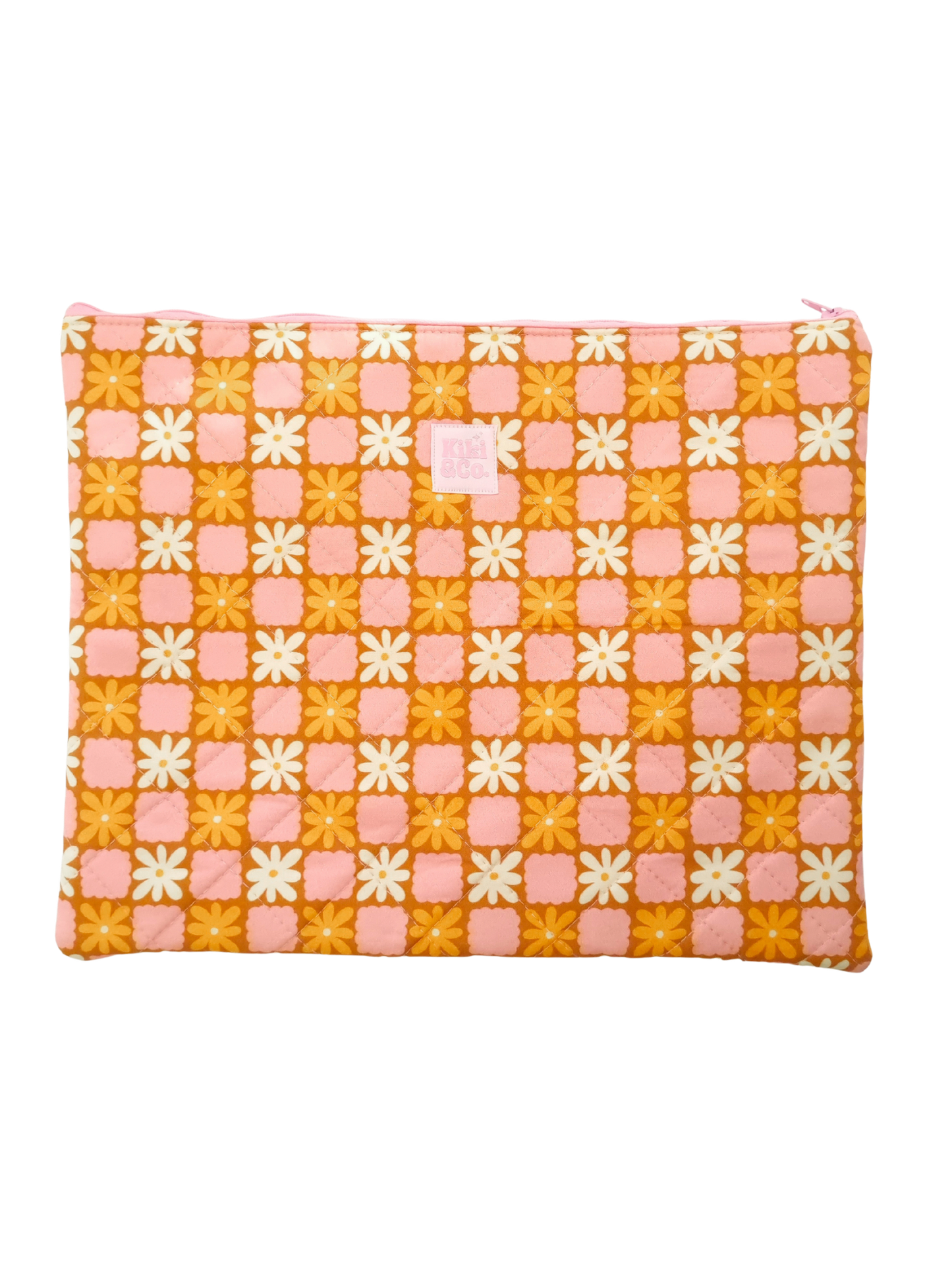 Quilted Laptop Sleeve - Rosie - Papaya