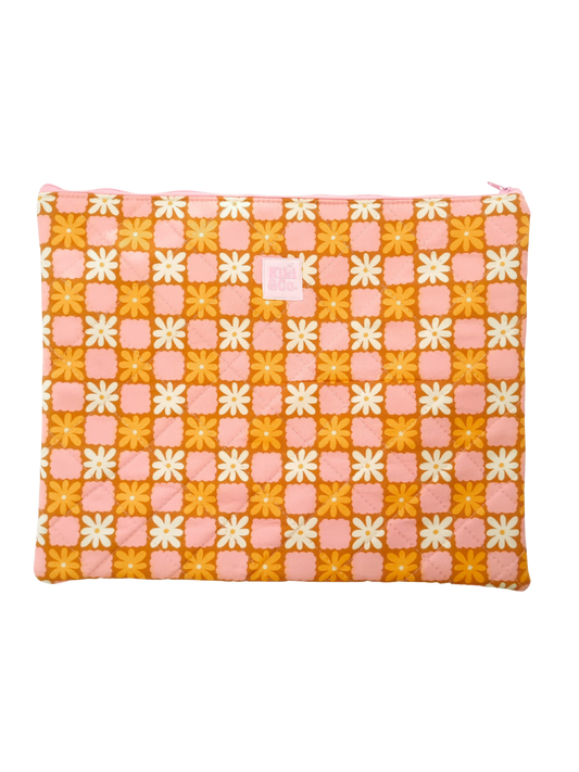 Quilted Laptop Sleeve - Rosie - Papaya