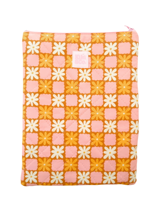 Quilted Book Sleeve - Rosie- Papaya