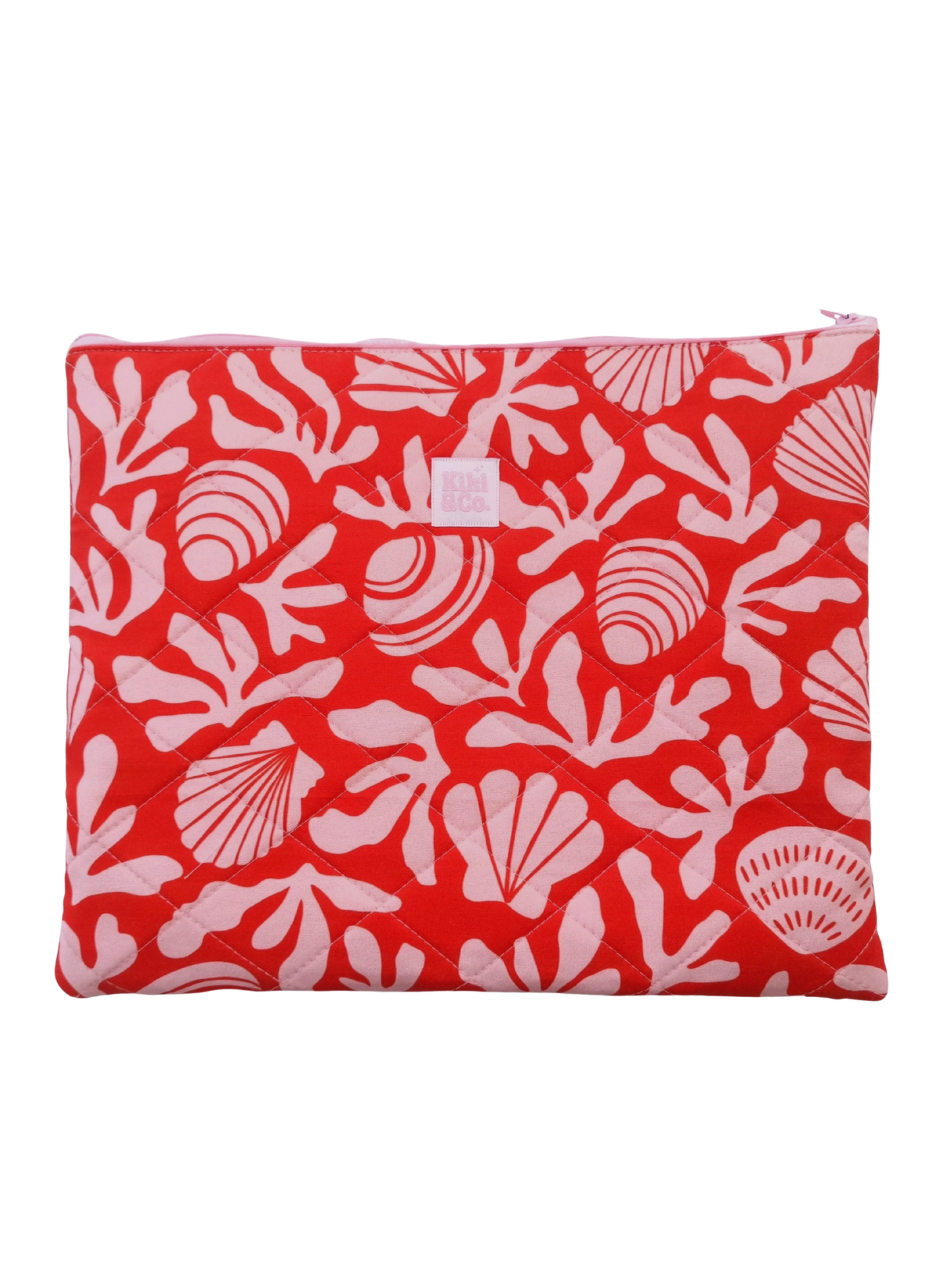 Quilted Laptop Sleeve  - Red Shell