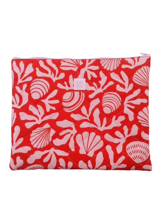 Quilted Laptop Sleeve  - Red Shell