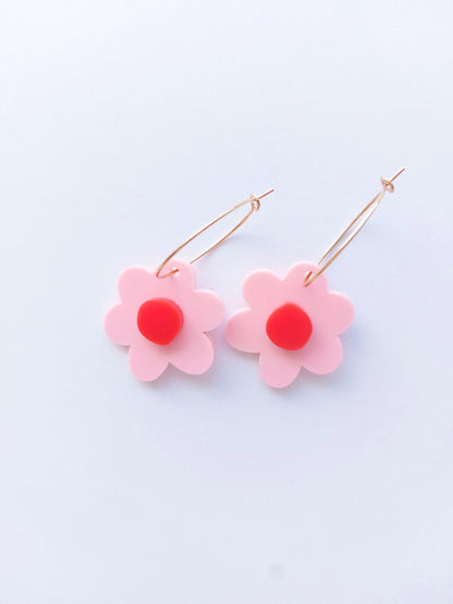 NEW Lucy Hoops - Pink/Red