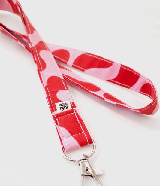 Lanyard - Red/Pink Swirls