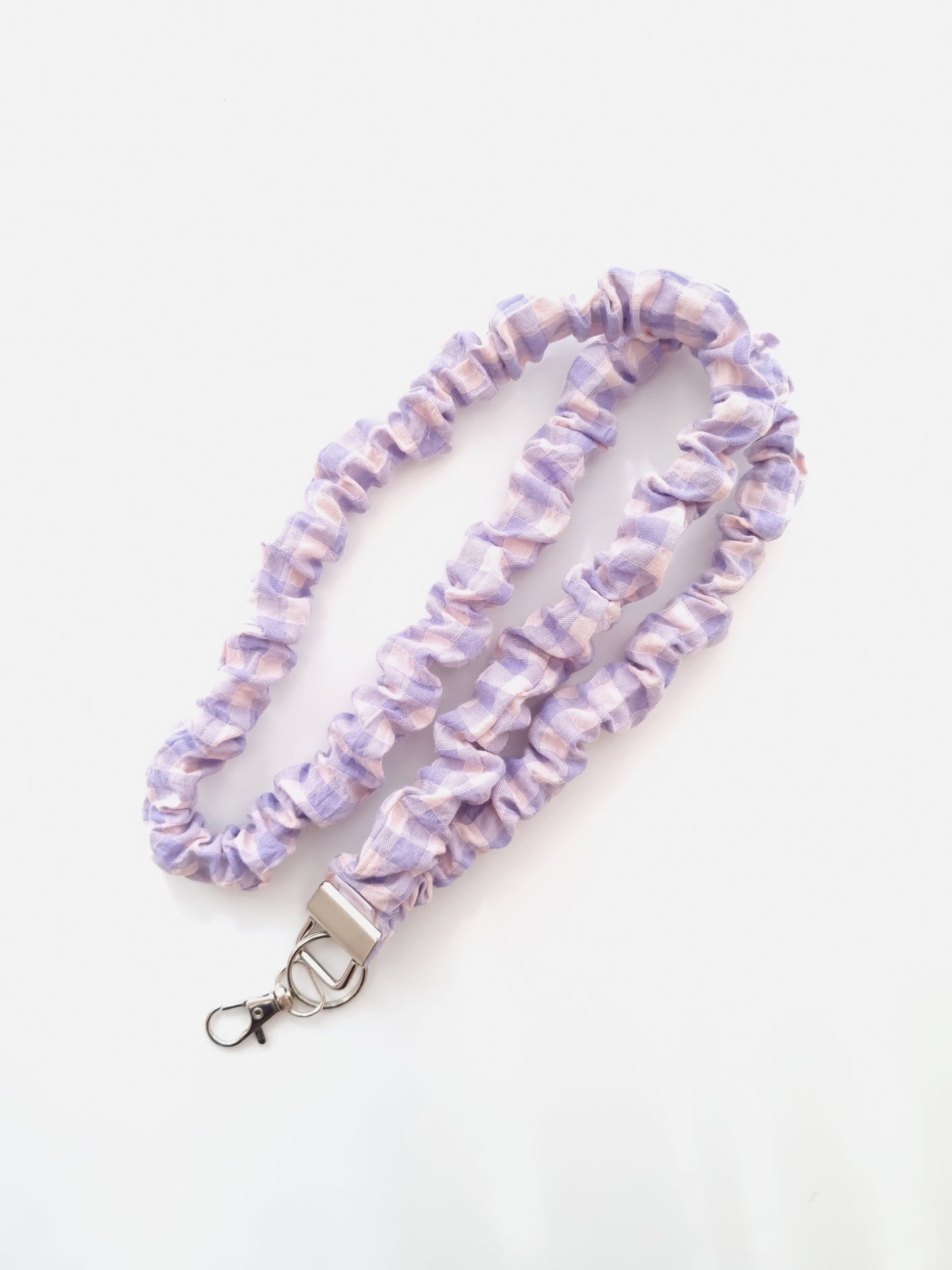 Scrunchie Lanyard - Lilac Gingham