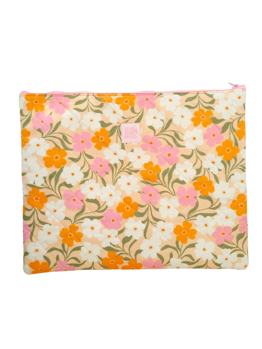 Quilted Laptop Sleeve - Beachy Floral