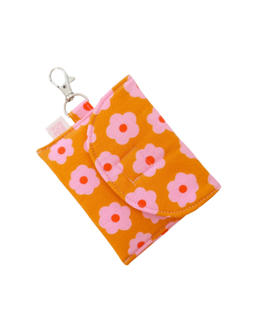 Earbud Pouch - Pink/Orange Daisy