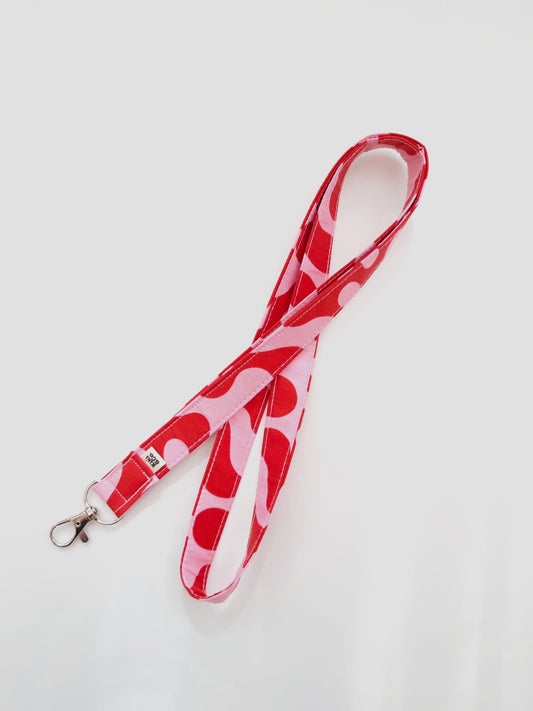 Lanyard - Red/Pink Swirls