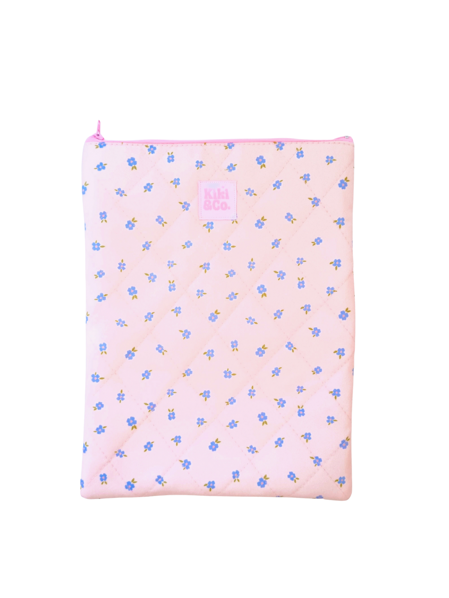 Quilted Book Sleeve - Forget me not