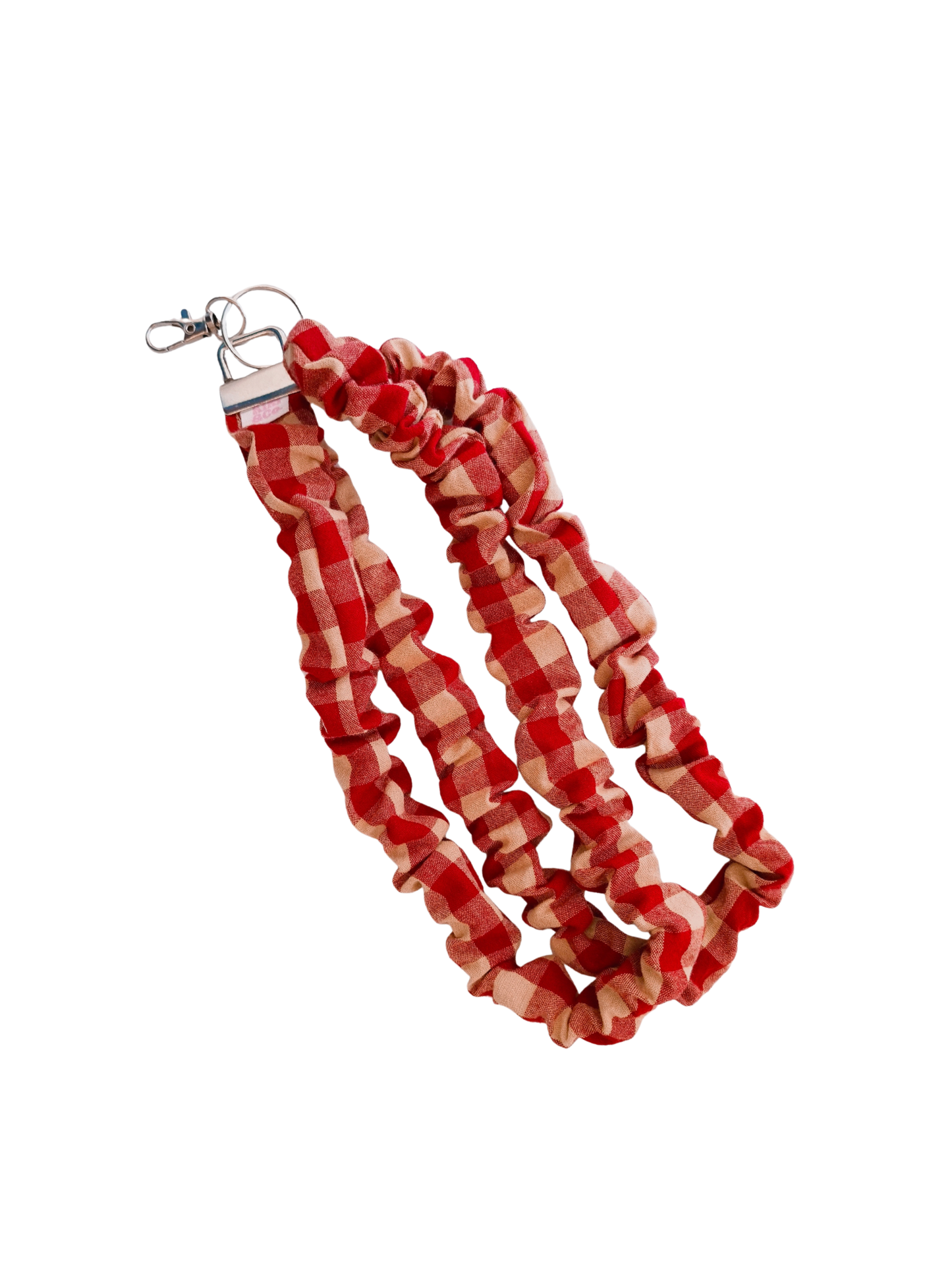 Scrunchie Lanyard - Red/Beige Gingham
