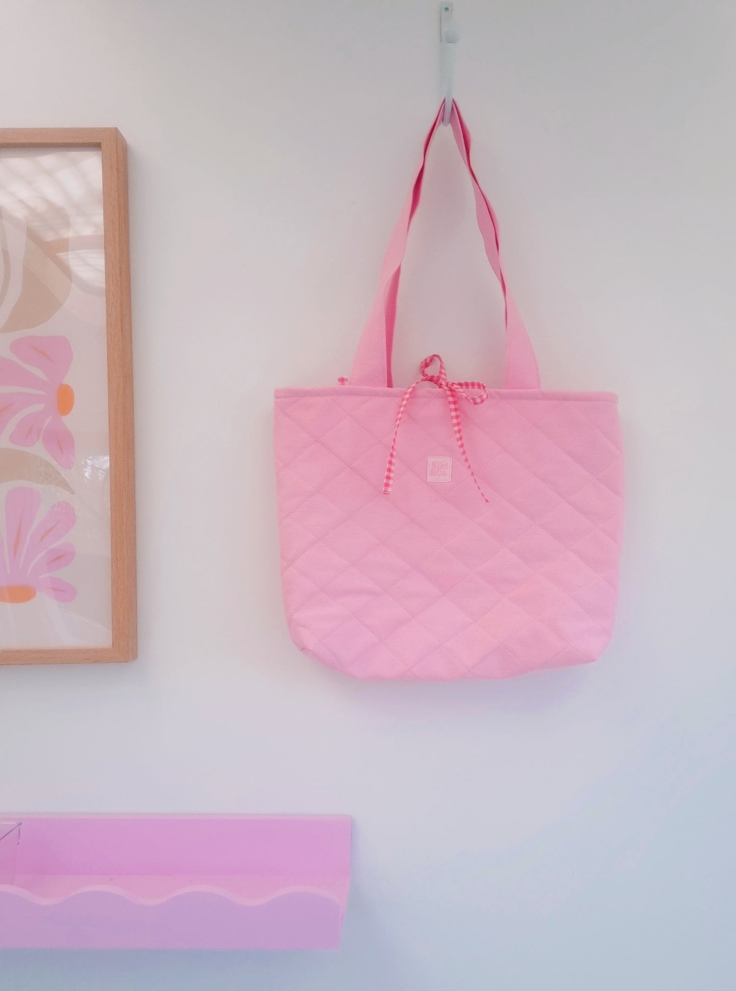 Quilted Tote - Candy Pink