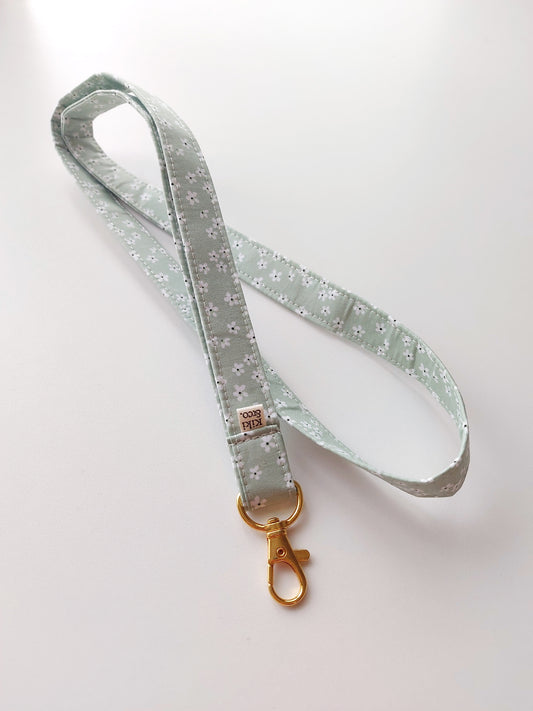 Handmade Lanyard -Mint Daisy