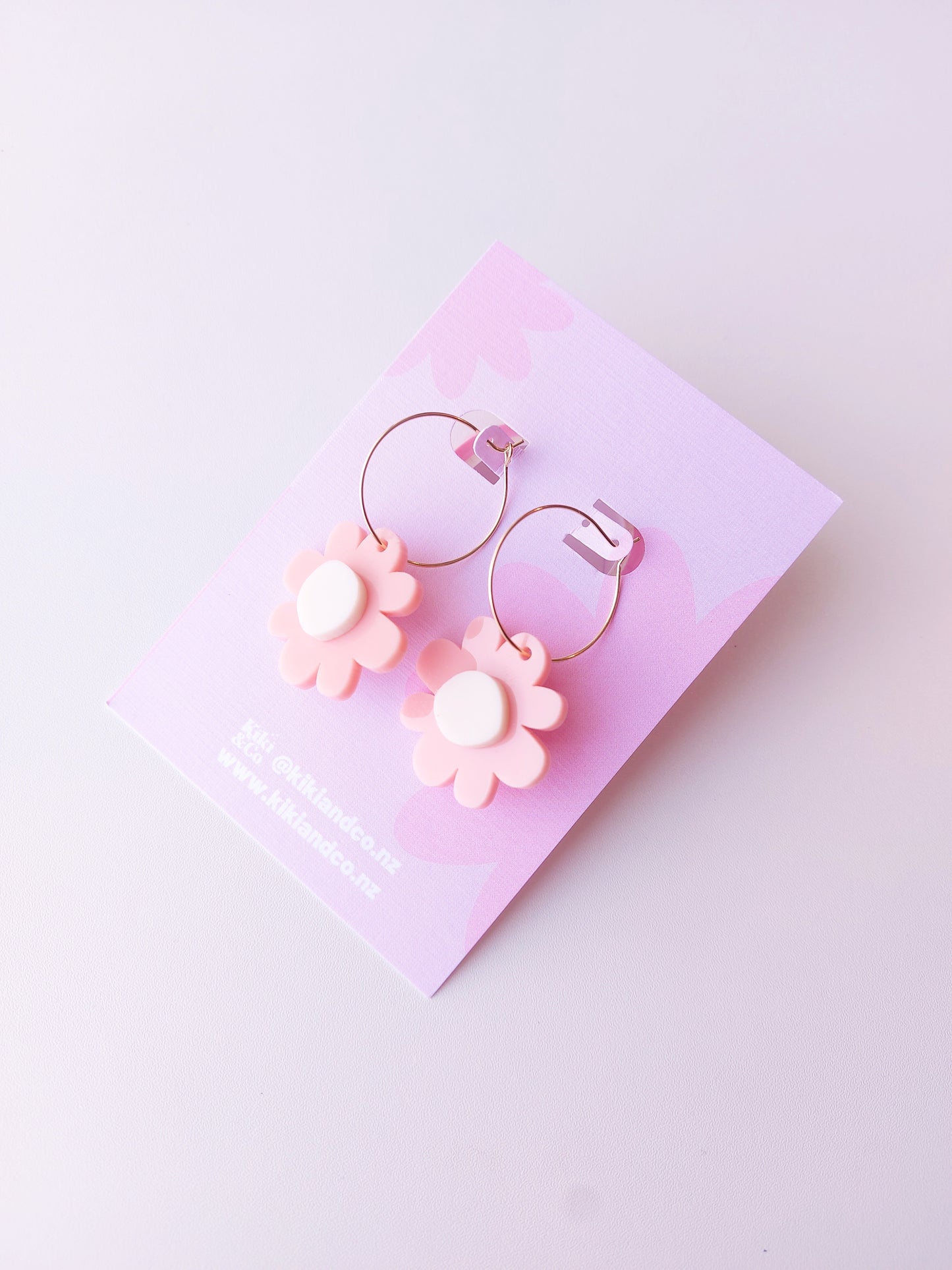 Flora Earrings - Dusk Pink/Cream