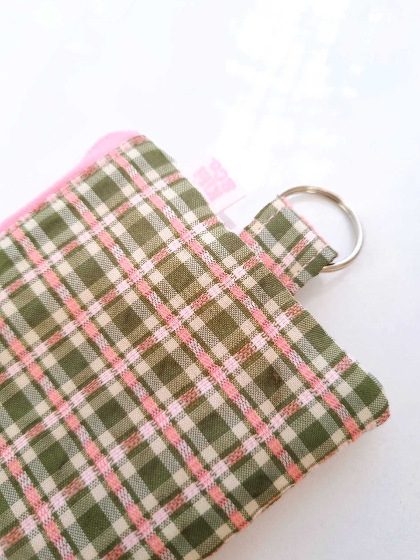 Keychain Zipper Pouch- Green Plaid
