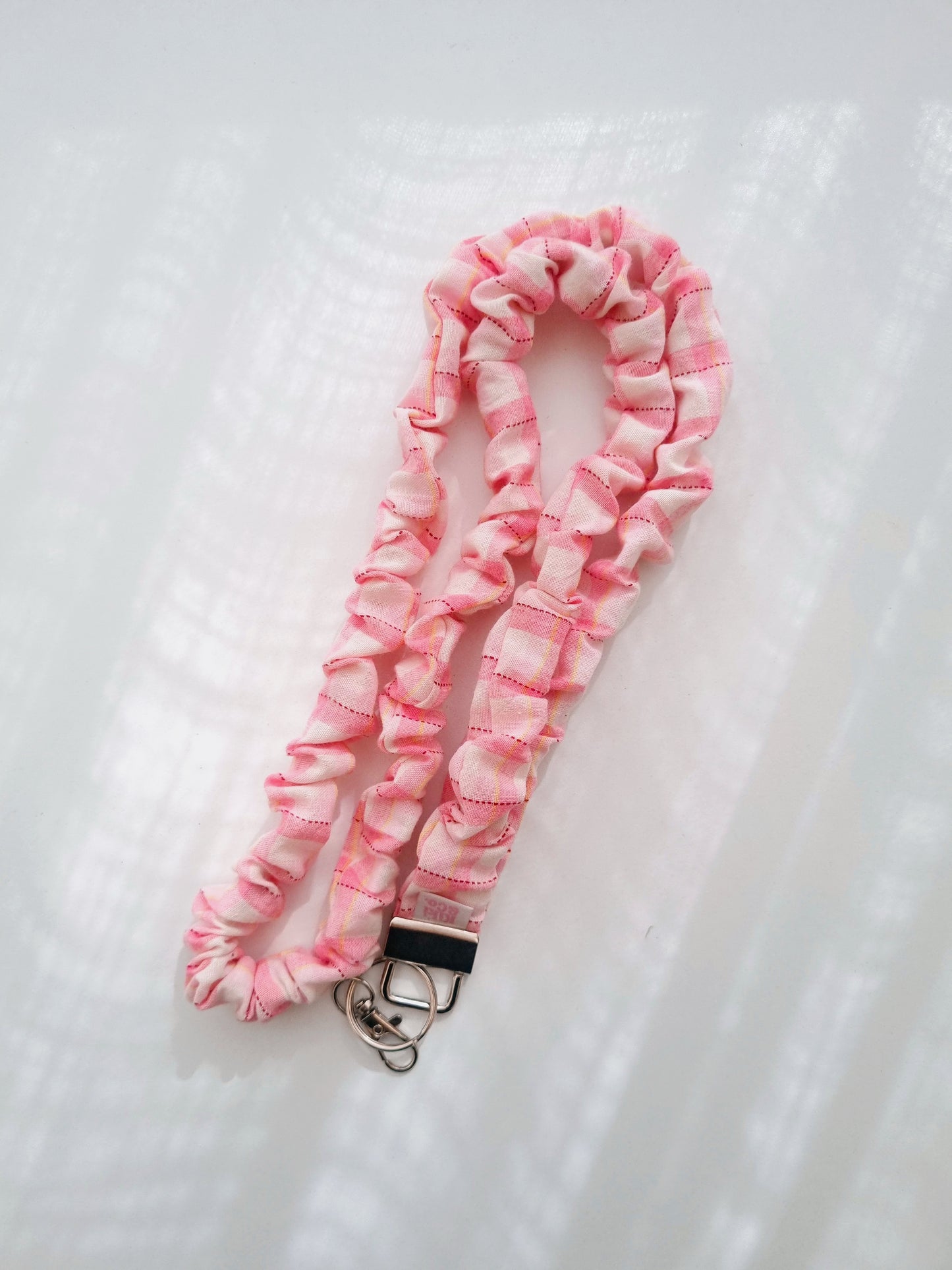 Scrunchie Lanyard - Strawberry & Cream