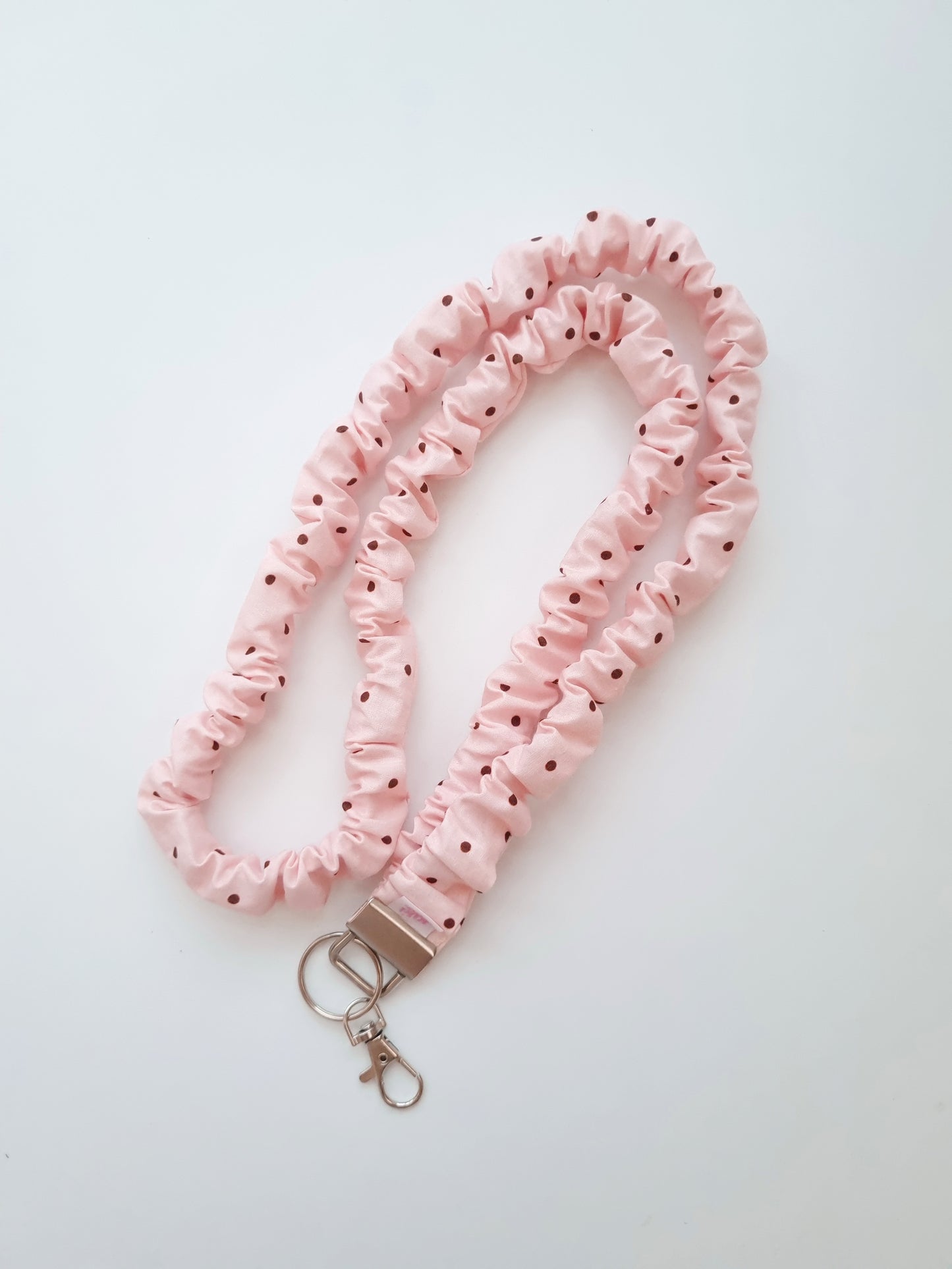 Scrunchie Lanyard - Pink Polka Dot