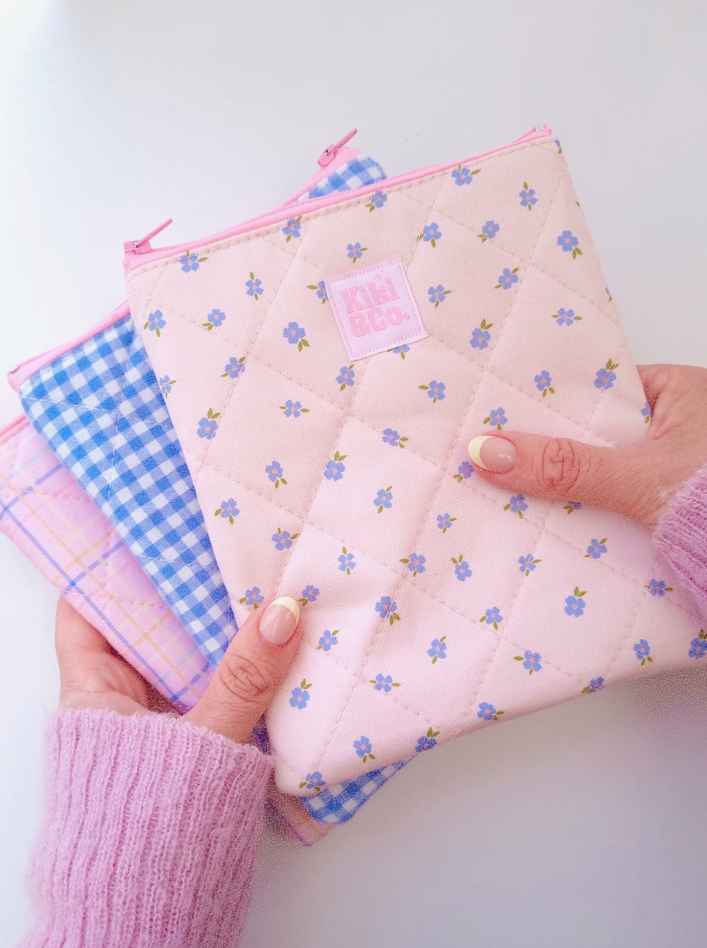 Quilted eReader Sleeve - Forget me not
