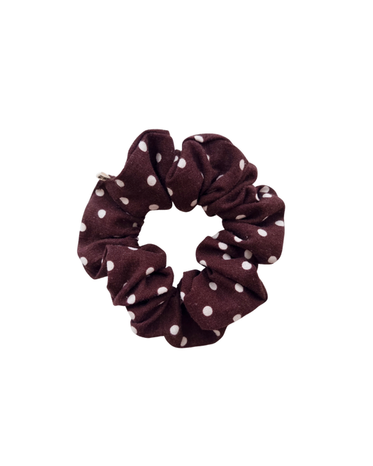 Scrunchie - Chocolate Polka Dot
