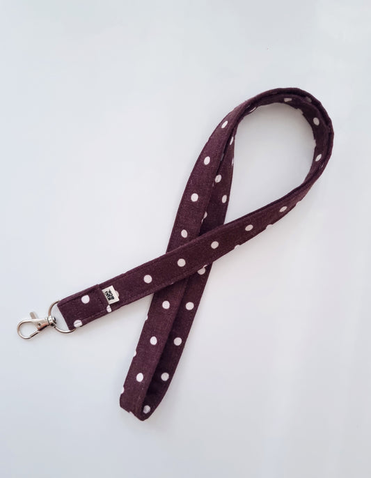 Lanyard - Chocolate Polka Dot