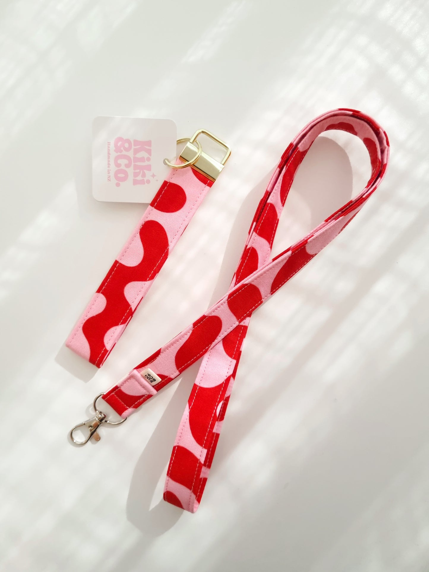 Lanyard - Red/Pink Swirls