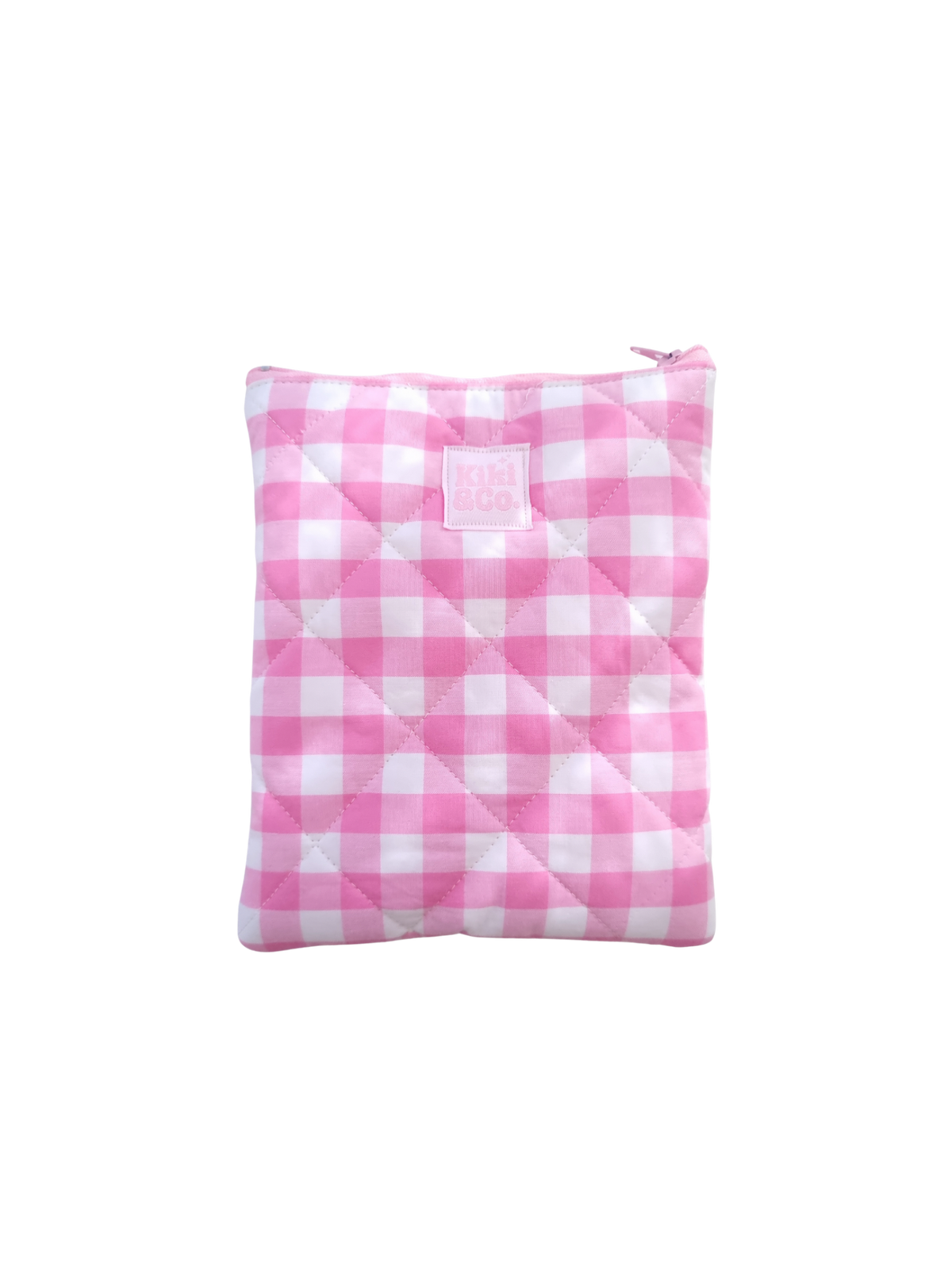 Quilted eReader Sleeve - Pink Gingham