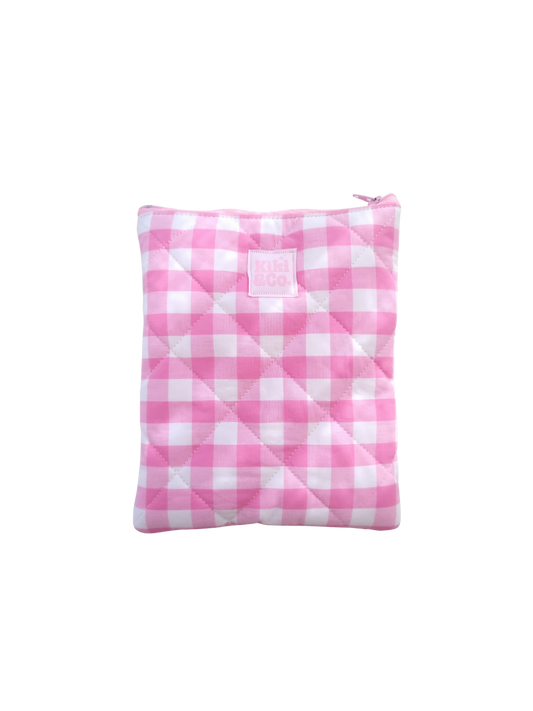 Quilted eReader Sleeve - Pink Gingham