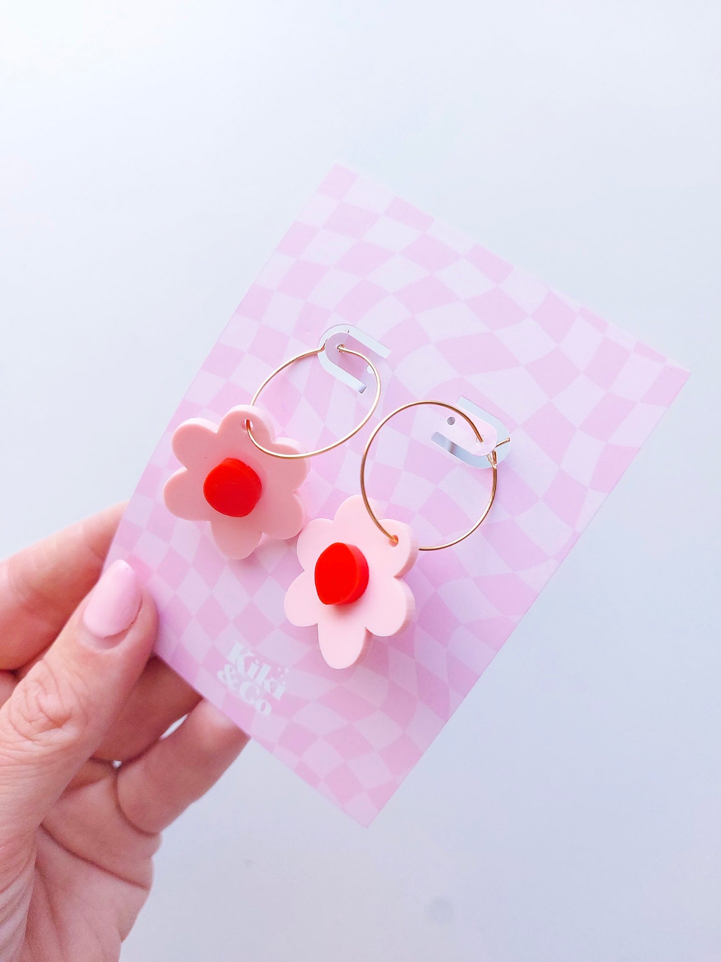 NEW Lucy Hoops - Pink/Red