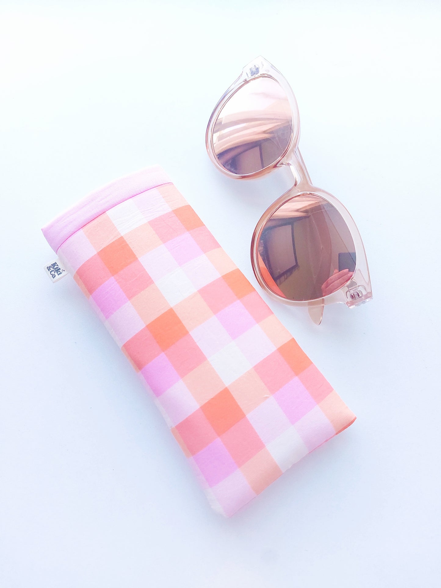 Glasses Slip - Apricot Checkered