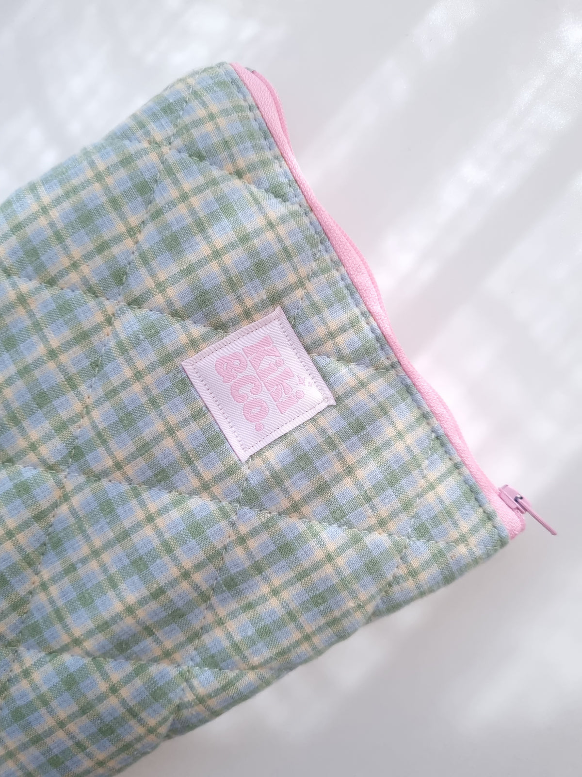 Quilted eReader Sleeve - Blue/Green Plaid