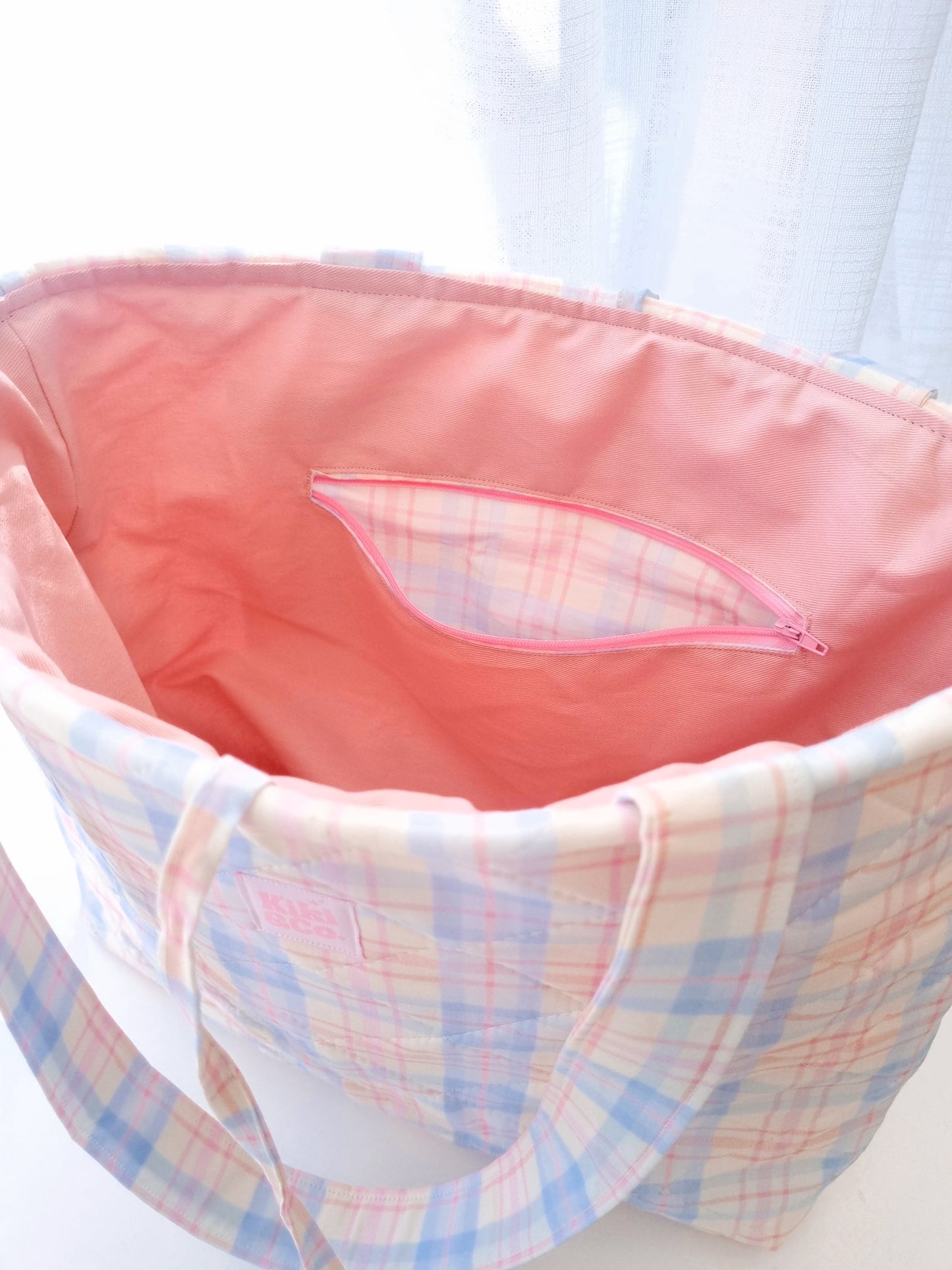 Quilted Tote - Spring Plaid