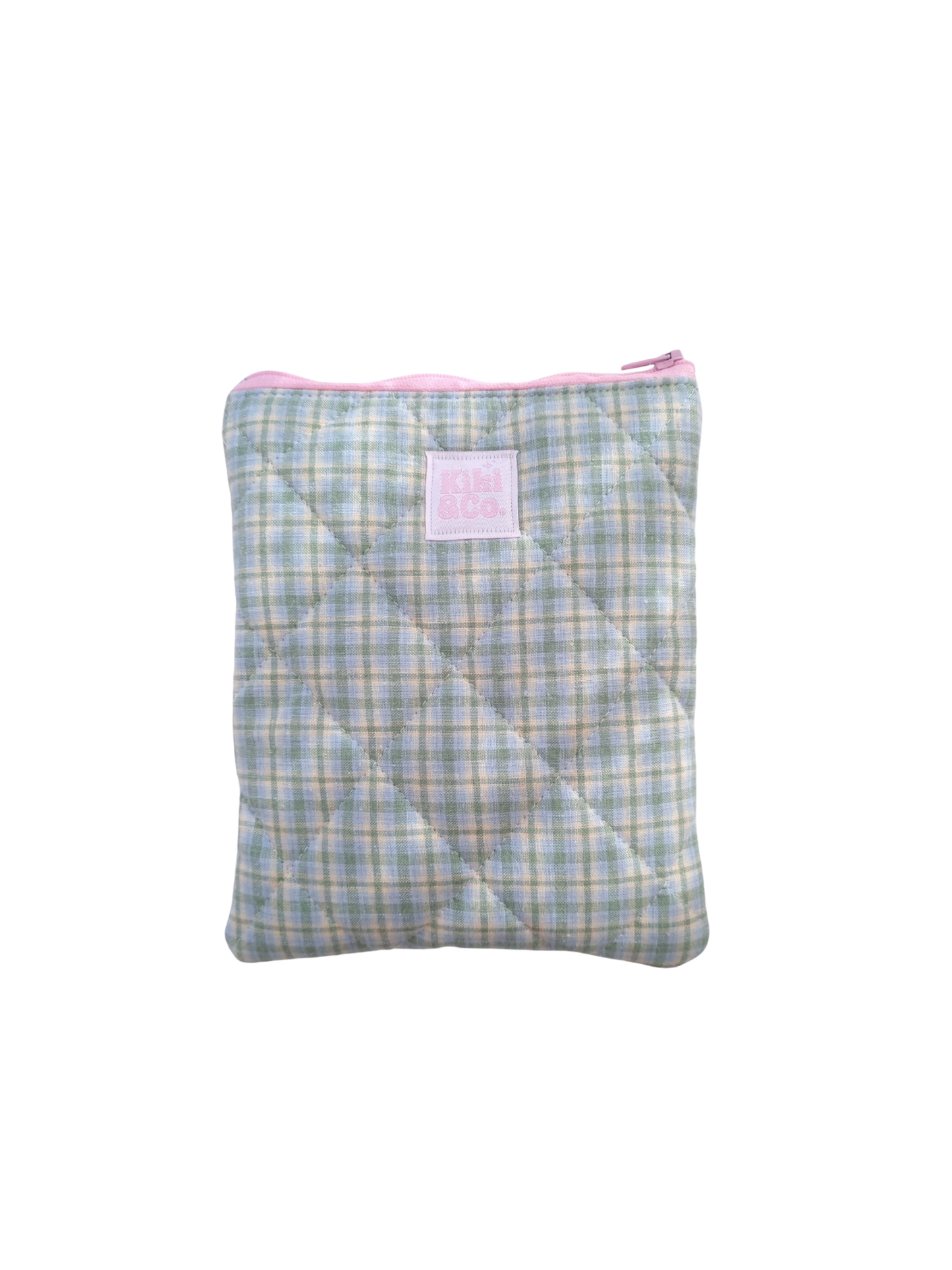 Quilted eReader Sleeve - Blue/Green Plaid