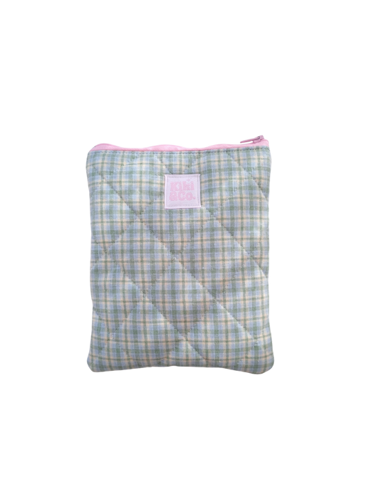 Quilted eReader Sleeve - Blue/Green Plaid