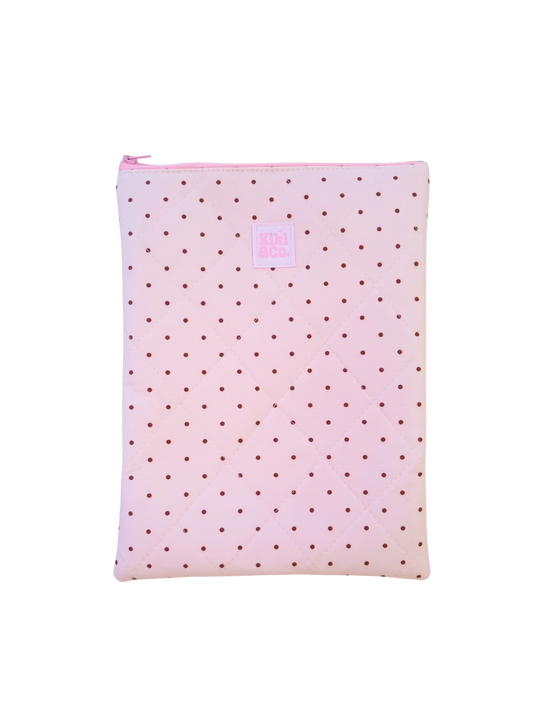 Quilted Book Sleeve - Pink Polka Dot