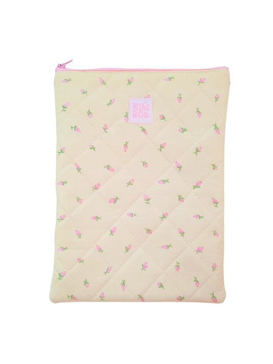 Quilted Book Sleeve - Rose Bud