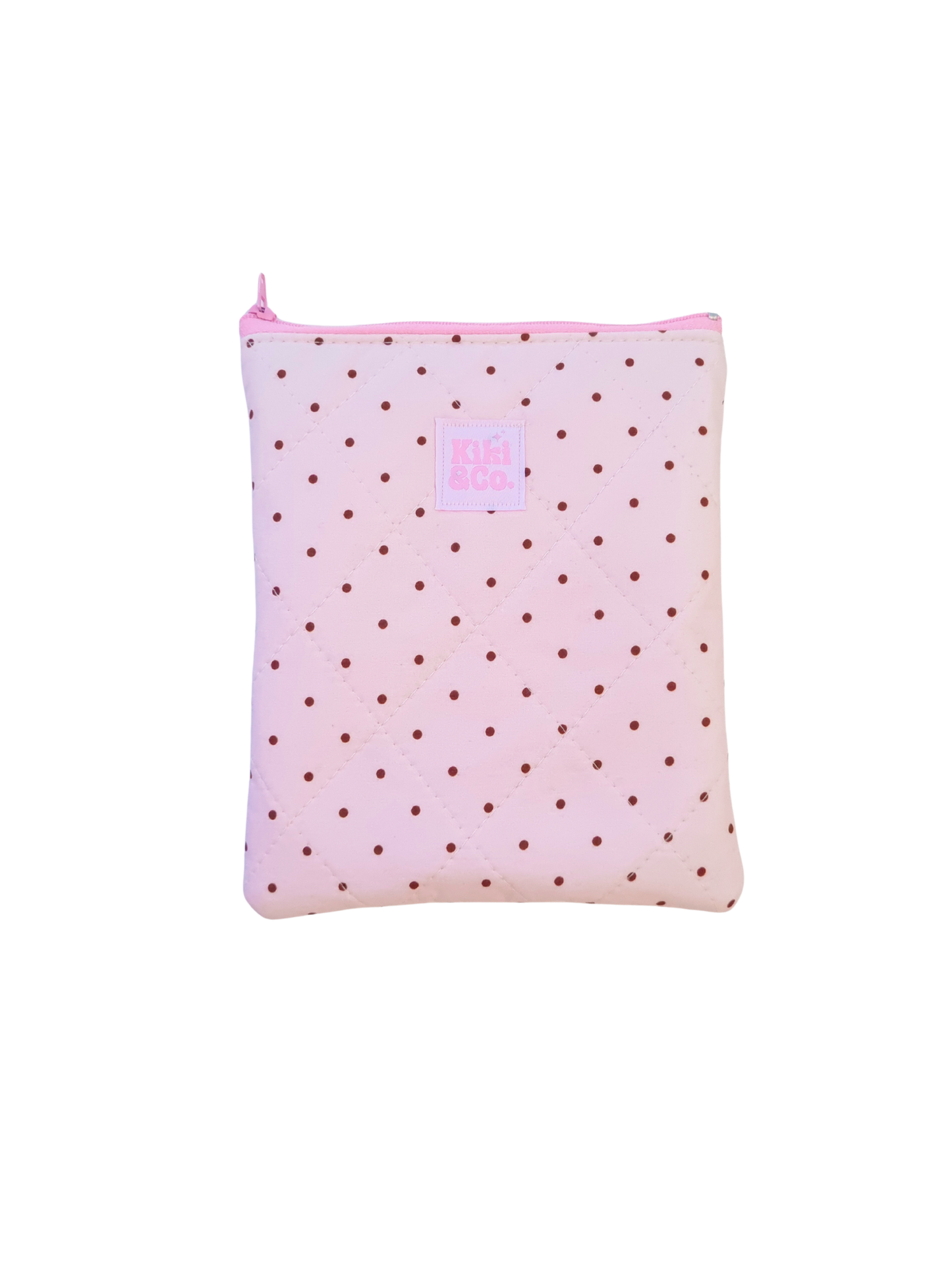 Quilted eReader Sleeve - Pink Polka Dot
