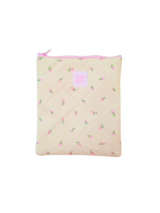 Quilted eReader Sleeve - Rose Bud
