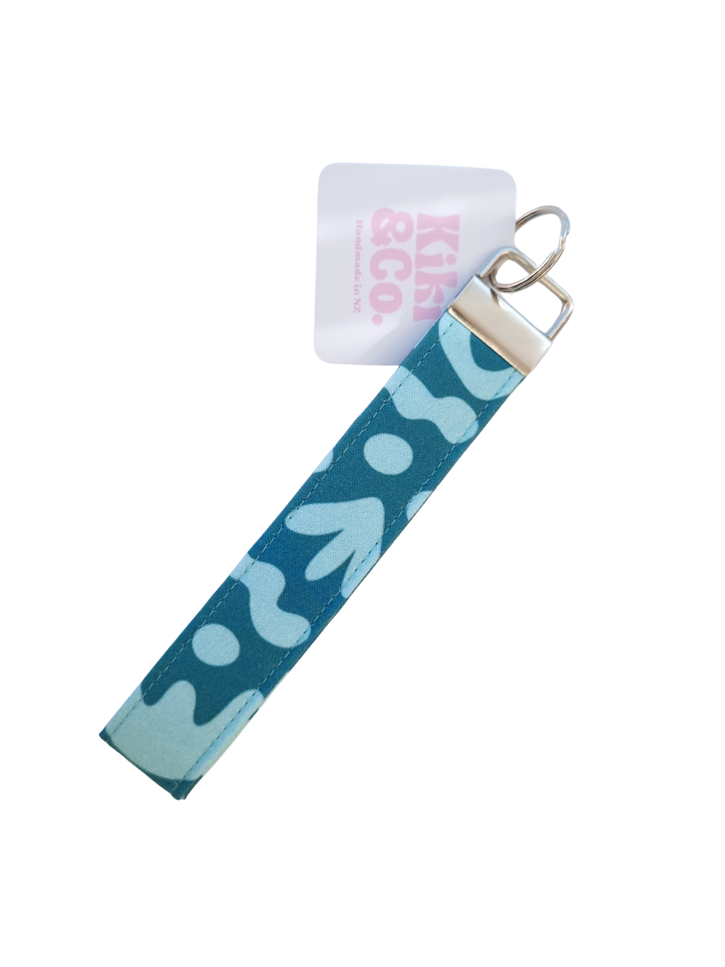 Keychain - Teal organic shapes